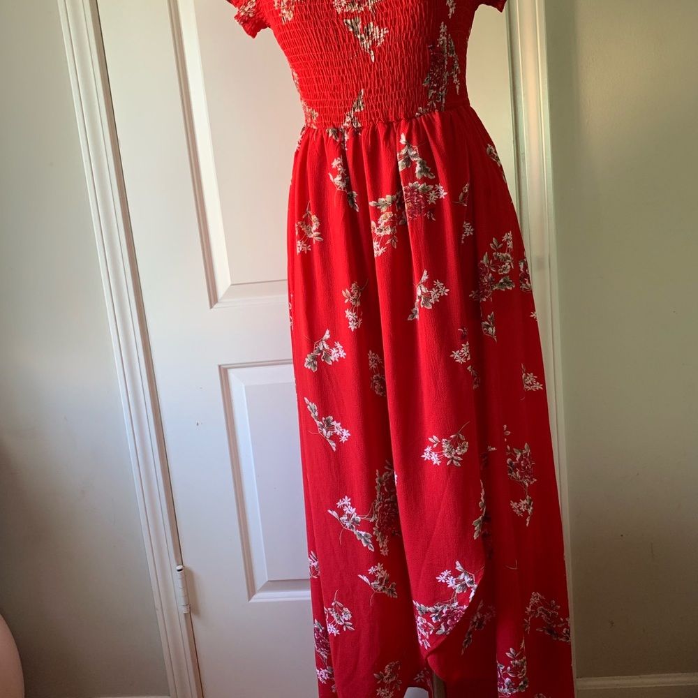 Red maxi boho floral dress - Picture 7 of 8
